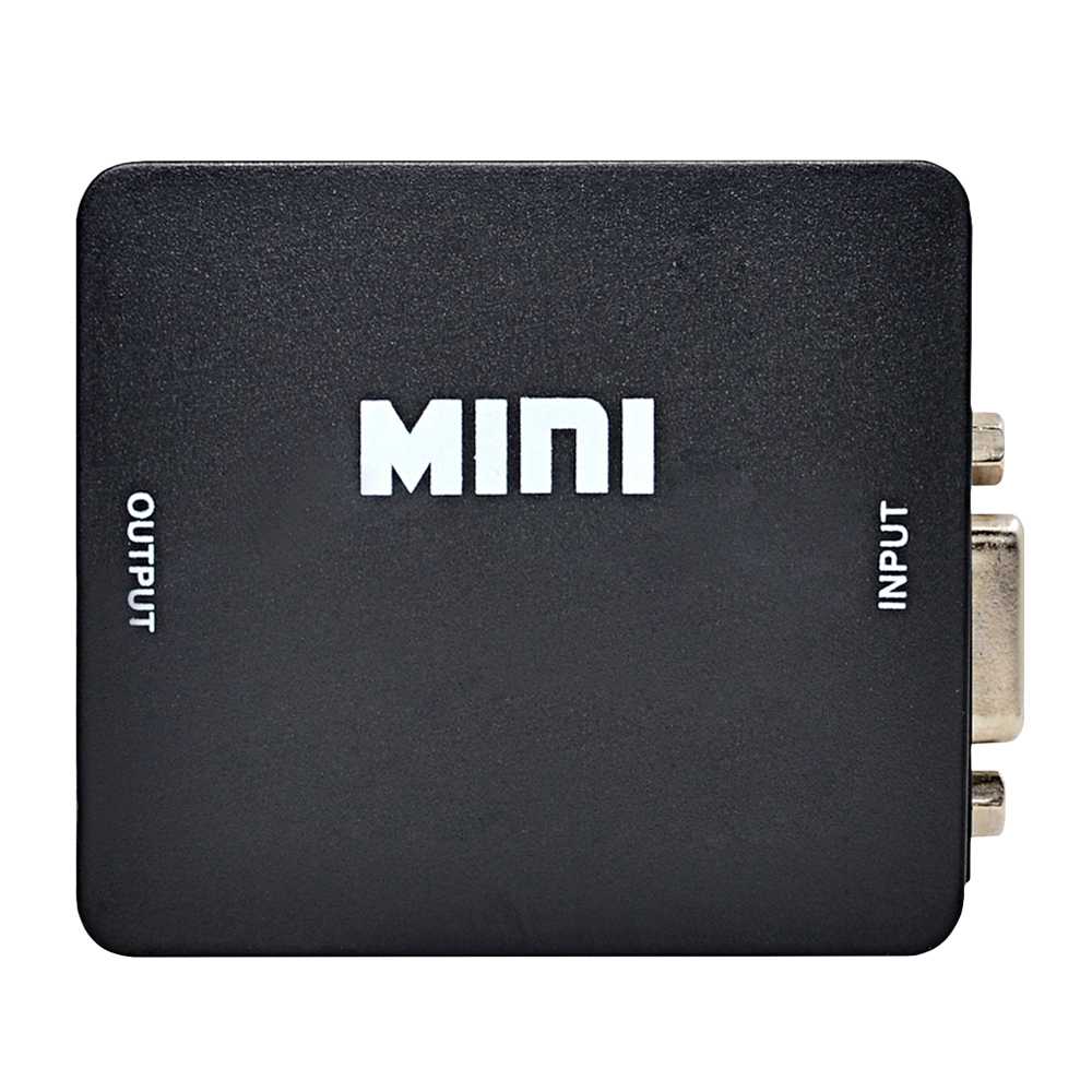 Adaptador de VGA a HDTV Convertidor Video Audio Analogica 1080p Negro para PC Ordenador Portatil Monitor TV HDTV Conversor VGA2HDTV Resolucion Full HD