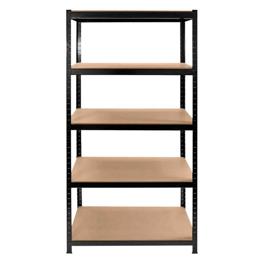 Estanteria Metalica Galvanizada Negra 875kg 5 Baldas 180 x 90 x 40cm Ideal para Garaje Multiusos Almacenamiento Divisible Sin tornillos