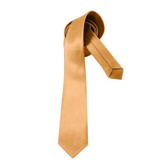 Corbata estrecha de poliester unisex estilo clásico para eventos, textura suave. Oro