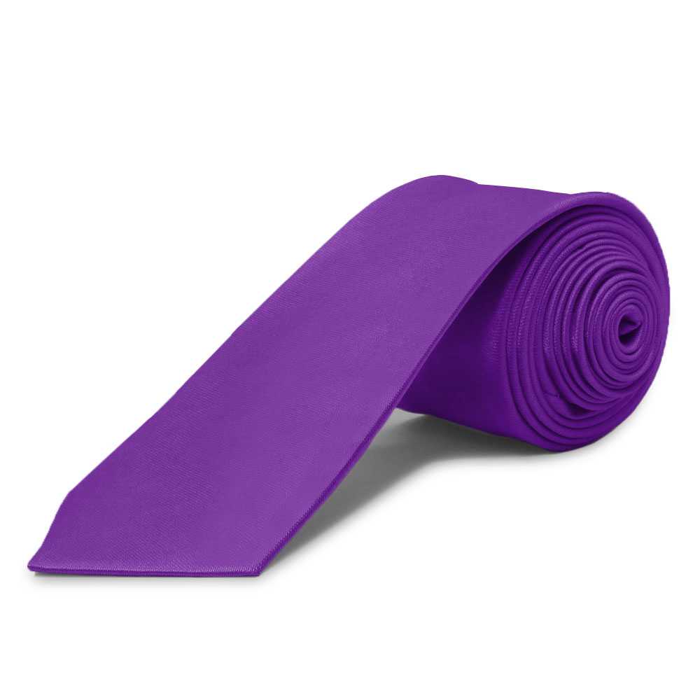 Corbata Estrecha Unisex sin Estampado Satinado Morado nº2 para Celebraciones y Eventos 100% Poliéster