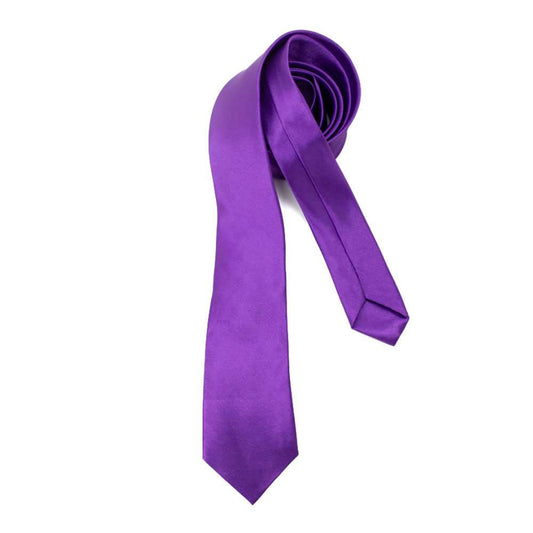 Corbata Estrecha Unisex sin Estampado Satinado Morado nº2 para Celebraciones y Eventos 100% Poliéster