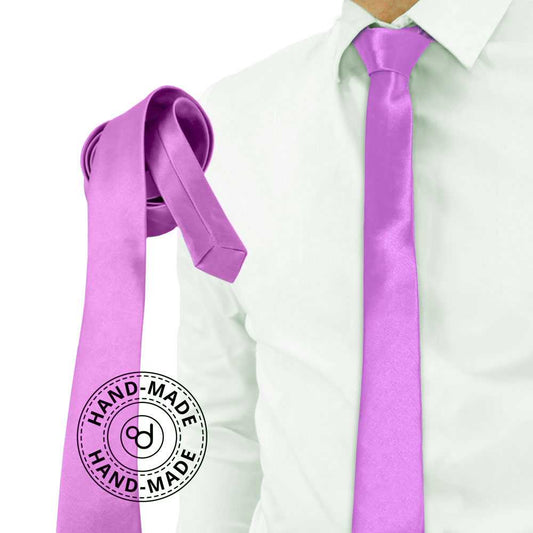 Corbata Estrecha Unisex sin Estampado Satinado Morado nº3 para Celebraciones y Eventos 100% Poliéster