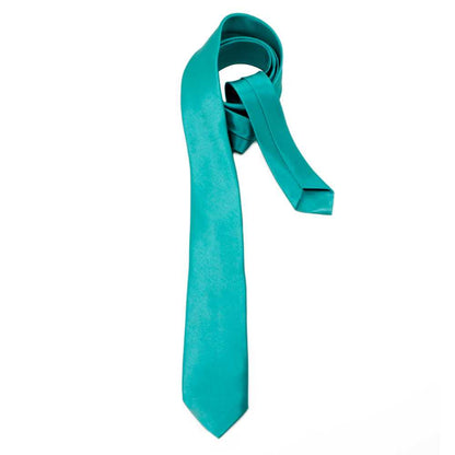 Corbata Estrecha Unisex sin Estampado Satinado Azul para Celebraciones y Eventos 100% Poliéster