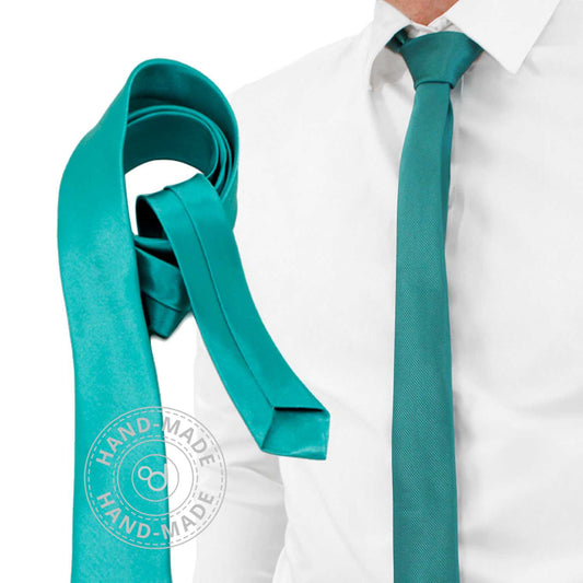 Corbata Estrecha Unisex sin Estampado Satinado Azul para Celebraciones y Eventos 100% Poliéster