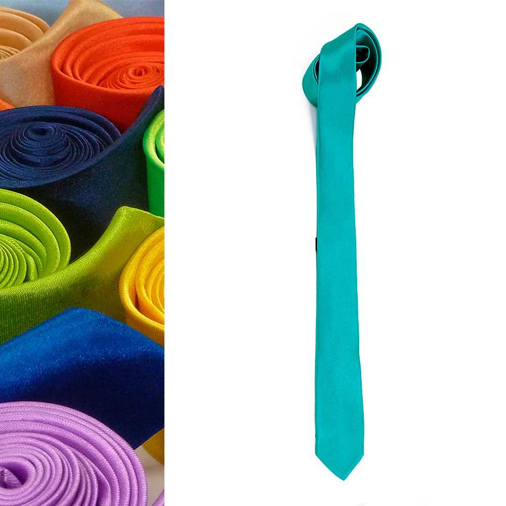 Corbata Estrecha Unisex sin Estampado Satinado Azul para Celebraciones y Eventos 100% Poliéster