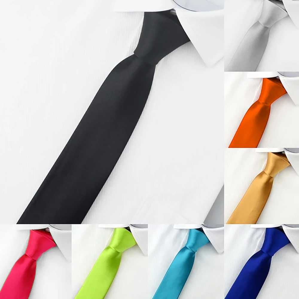 Corbata Estrecha Unisex sin Estampado Satinado Azul para Celebraciones y Eventos 100% Poliéster