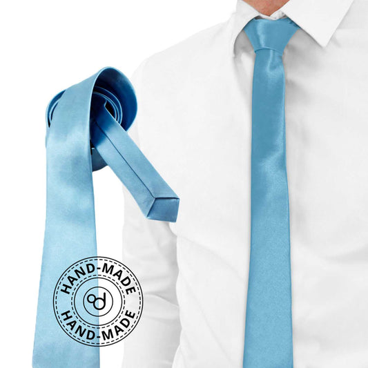 Corbata Estrecha Unisex sin Estampado Satinado Turquesa para Celebraciones y Eventos 100% Poliéster