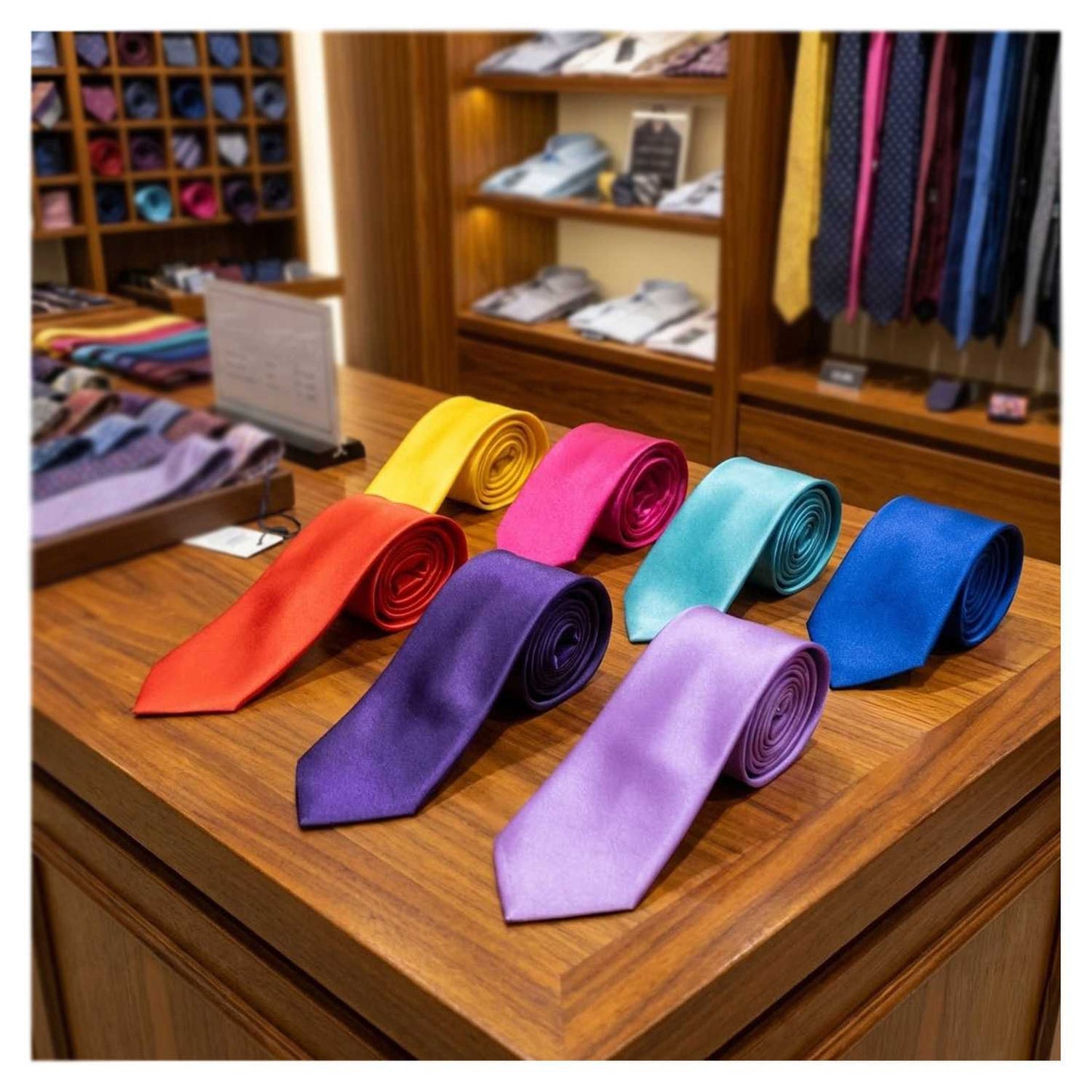 Corbata Estrecha Unisex sin Estampado Satinado Marrón para Celebraciones y Eventos 100% Poliéster