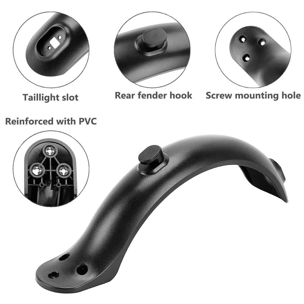 Guardabarros Trasero de Recambio Compatible con Patinete Eléctrico Profesional Xiaomi M365 / M365 Pro original Color Negro