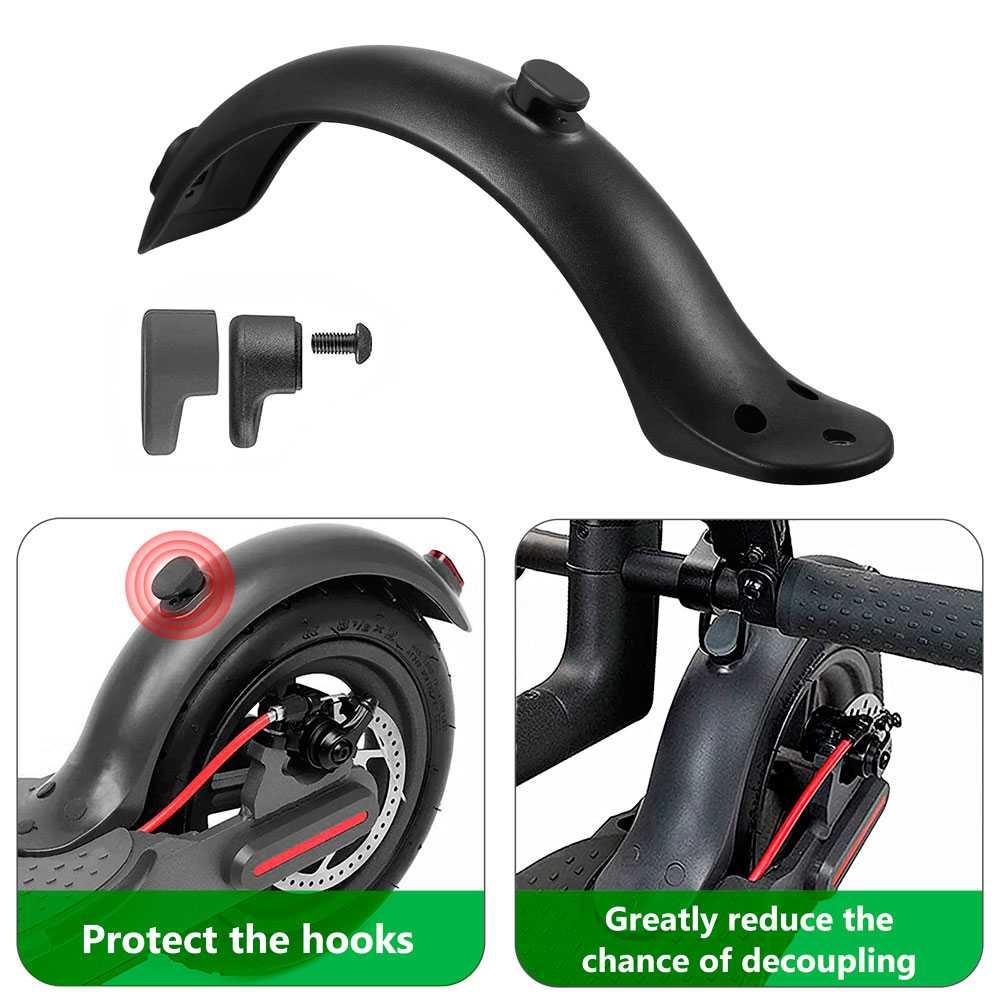 Guardabarros Trasero de Recambio Compatible con Patinete Eléctrico Profesional Xiaomi M365 / M365 Pro original Color Negro
