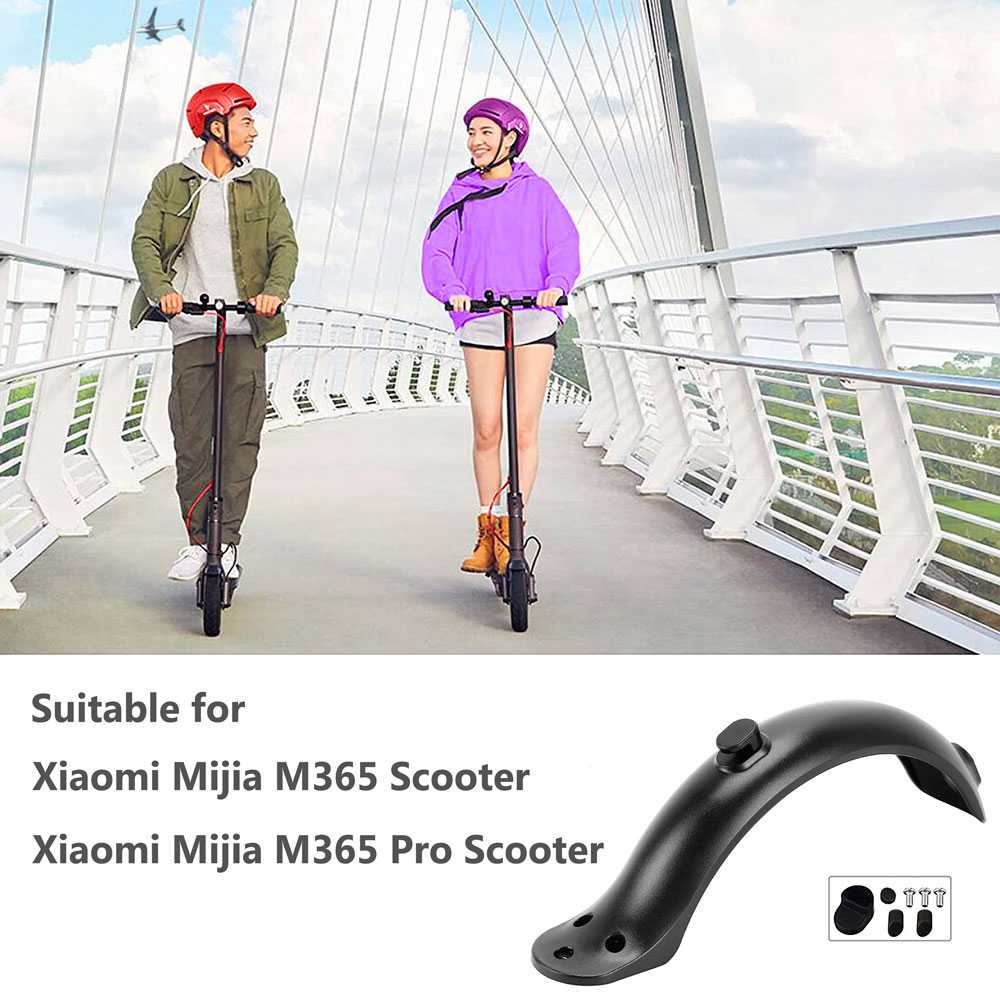 Guardabarros Trasero de Recambio Compatible con Patinete Eléctrico Profesional Xiaomi M365 / M365 Pro original Color Negro