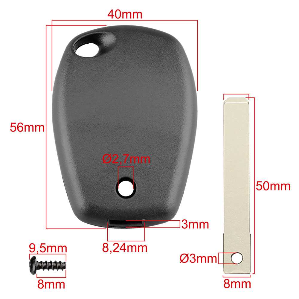 Carcasa Llave de Mando 3 Botones Compatible con Clio, Kangoo, Modus, Twingo, Trafic Master
