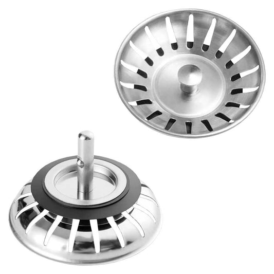 Tapón Colador para Desagüe de Fregadero Diametro 79-82mm Acero Inox Filtro de desechos Cesta de Drenaje para Fregaderos