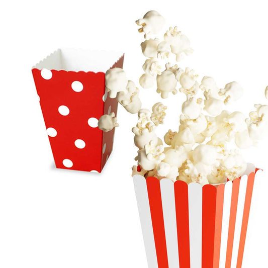 Bolsas Carton 18pcs para Baby shower, Cajas para Fiestas, Navidad Y Cumpleaños, Bolsas de Palomitas, retro box, Patatas, Nuggets, Cajas de Dulces.