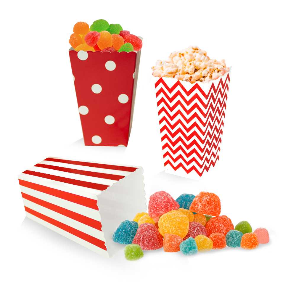 Bolsas Carton 18pcs para Baby shower, Cajas para Fiestas, Navidad Y Cumpleaños, Bolsas de Palomitas, retro box, Patatas, Nuggets, Cajas de Dulces.