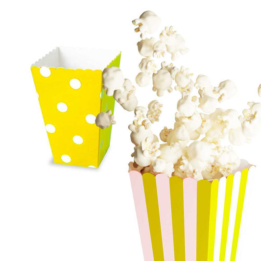 Bolsas Carton 18pcs para Baby shower, Cajas para Fiestas, Navidad Y Cumpleaños, Bolsas de Palomitas, retro box, Patatas, Nuggets, Cajas de Dulces.