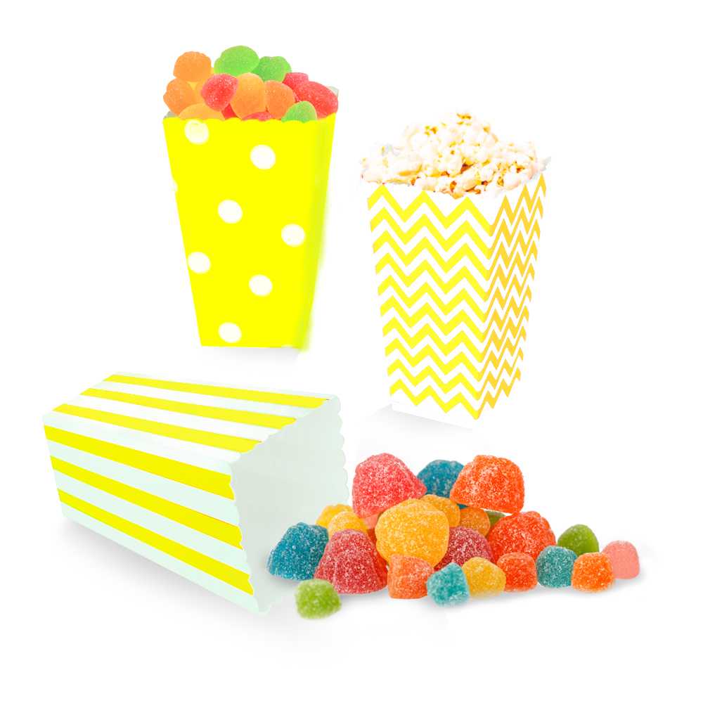 Bolsas Carton 18pcs para Baby shower, Cajas para Fiestas, Navidad Y Cumpleaños, Bolsas de Palomitas, retro box, Patatas, Nuggets, Cajas de Dulces.