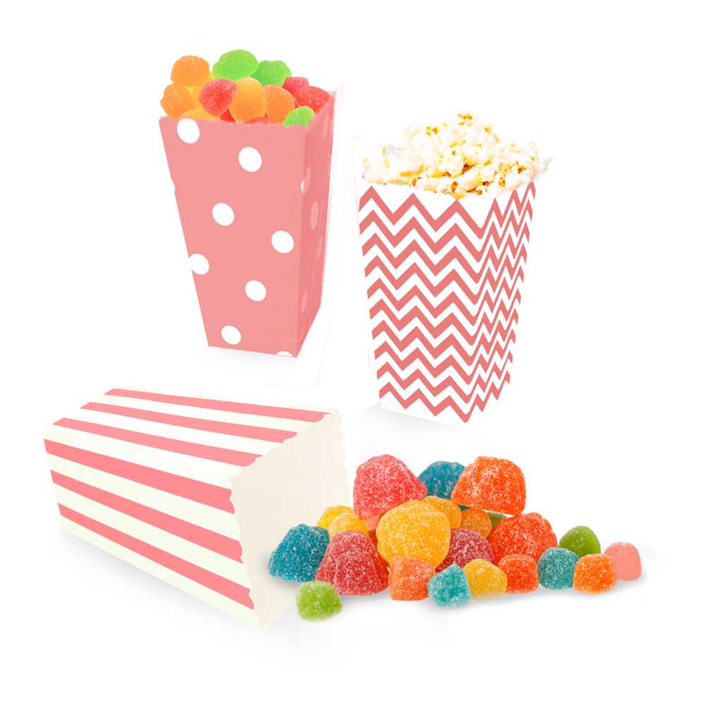 Bolsas Carton 18pcs para Baby shower, Cajas para Fiestas, Navidad Y Cumpleaños, Bolsas de Palomitas, retro box, Patatas, Nuggets, Cajas de Dulces.