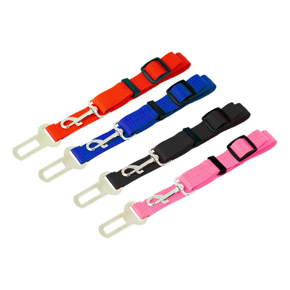 Cinturon de Seguridad para Mascotas, Cinturon ajustable de Nylon para Trasportar Mascotas, cinturon para mascotas asiento coche Rojo