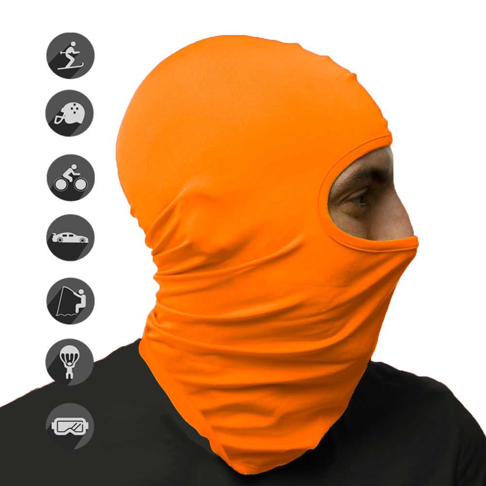 Pasamontañas Bufanda Protector UV Naranja para Deportes al Aire Libre Esqui Dias Frios Invierno Airsoft Paintball