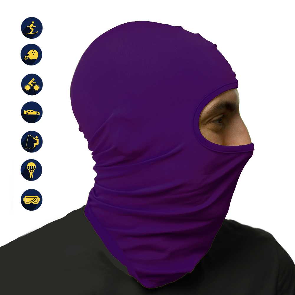 Pasamontañas Bufanda Protector UV Morado para Deportes al Aire Libre Esqui Dias Frios Invierno Airsoft Paintball