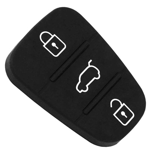 Botonera para Carcasa Llave de Mando 3 Botones Negro Compatible con Hyundai y Kia