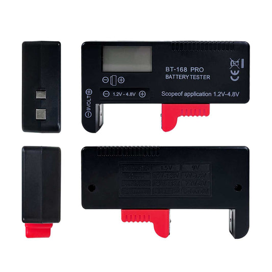 OcioDual Probador Digital de Baterías BT-168 PRO, Comprobador de Pilas AAA C D 9V 1.5V 18650 14500, Baterías de litio, pilas de