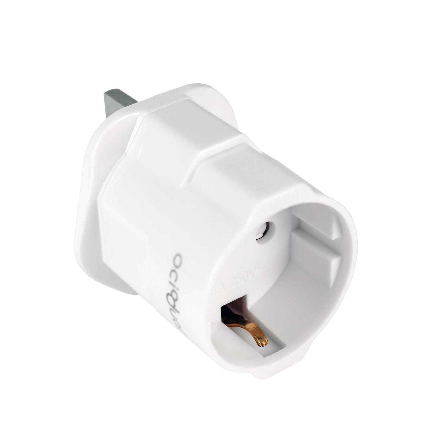 Adaptador de Enchufe EU a UK, Convertidor de 2 Pines a 3 Pines, Tipo C, E y F a Tipo G, Blanco