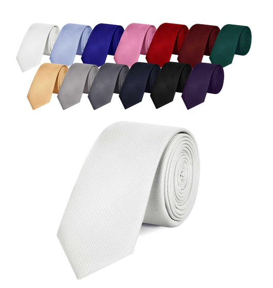 OcioDual Corbata Blanca Hombre, Corbatas de Hombre Modernas, Corbata Elegante Patrón Diagonal para Traje de Boda, Negocios,