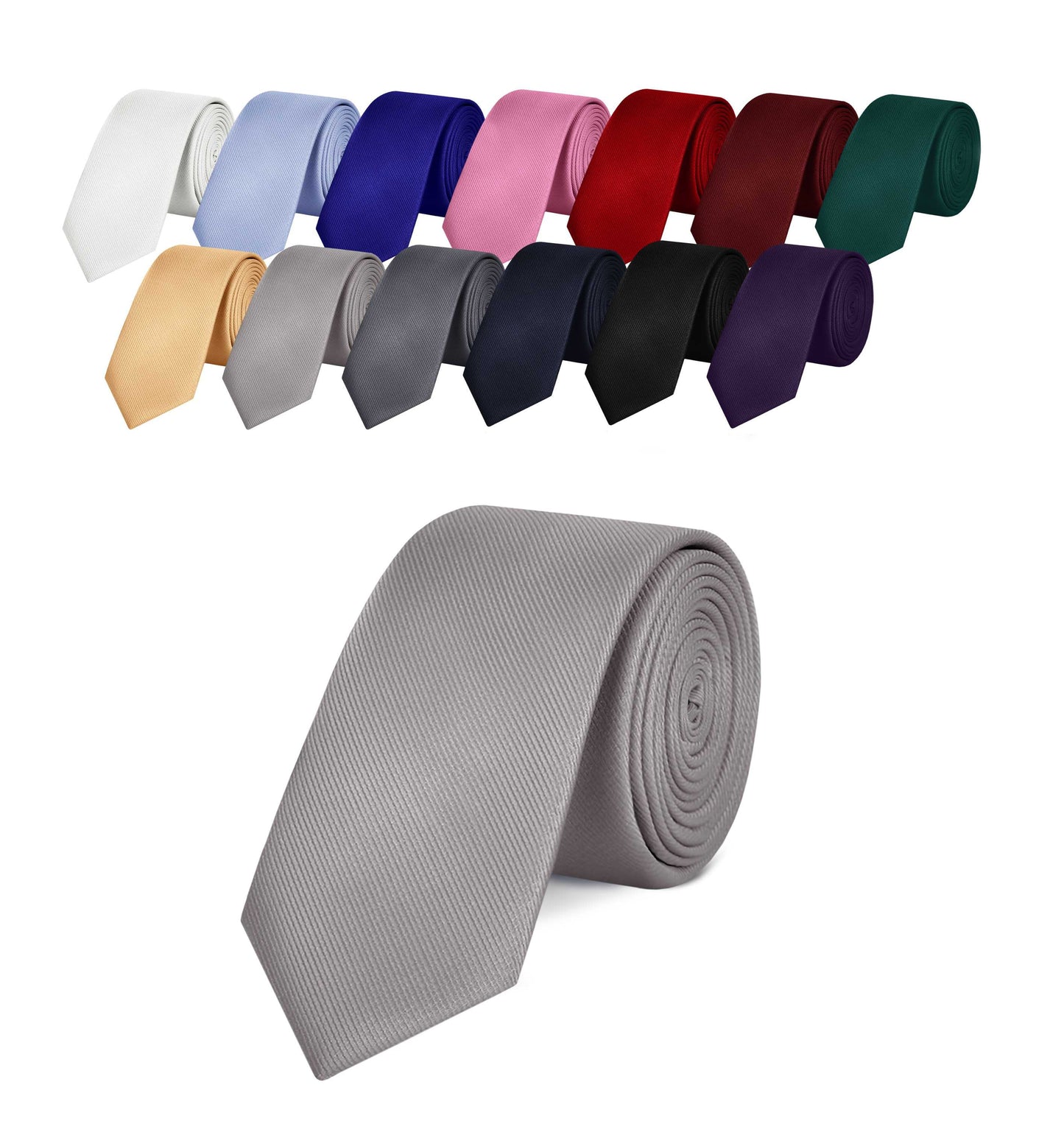 Corbata Gris Claro Clásica Hecha a mano, Elegante para Celebraciones, Eventos, Bodas, Fiestas y Business, Corbata de Hombre