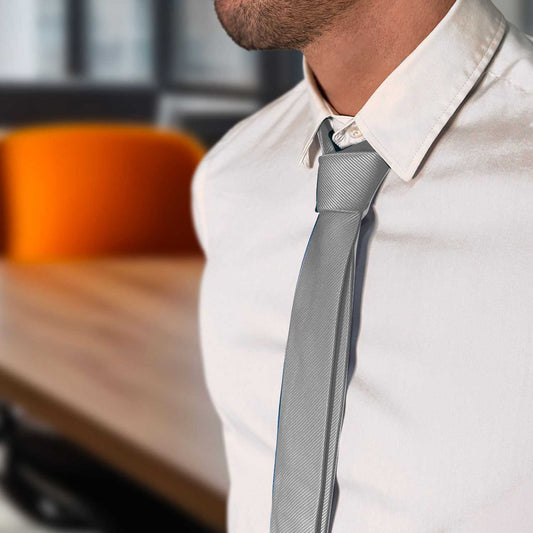 OcioDual Corbata Gris Claro Hombre, Corbatas de Hombre Modernas, Corbata Elegante Patrón Diagonal para Traje de Boda, Negocios,