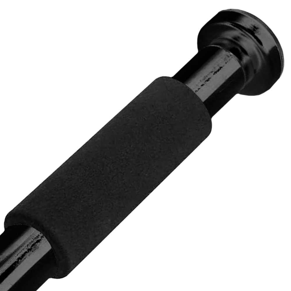 Barra de Dominadas, Color Negro, para Montaje en Puertas y Pasillos, Tubo de 90cm Ajustable, para Flexiones, Ejercicios de
