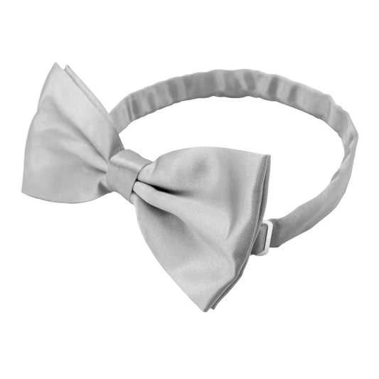 Pajarita Elegante para Hombre de color Gris Diseño Unicolor con Cierre de Gancho Clip Ajustable, 12cm x 6cm, Celebraciones, Fiestas, Trabajo, Bodas y Eventos