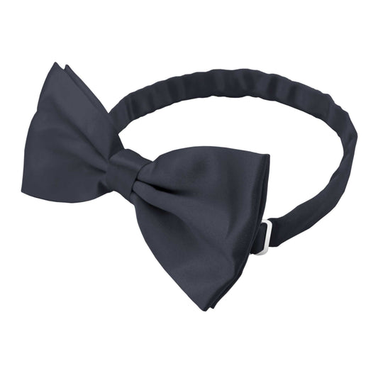 Pajarita Elegante para Hombre de color Gris Oscuro Azulado Diseño Unicolor con Cierre de Gancho Clip Ajustable, 12cm x 6cm, Celebraciones, Fiestas, Trabajo, Bodas y Eventos