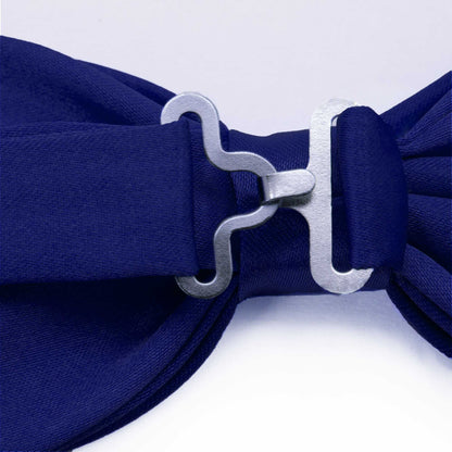 Pajarita Elegante para Hombre de color Azul Marino Diseño Unicolor con Cierre de Gancho Clip Ajustable, 12cm x 6cm, Celebraciones, Fiestas, Trabajo, Bodas y Eventos