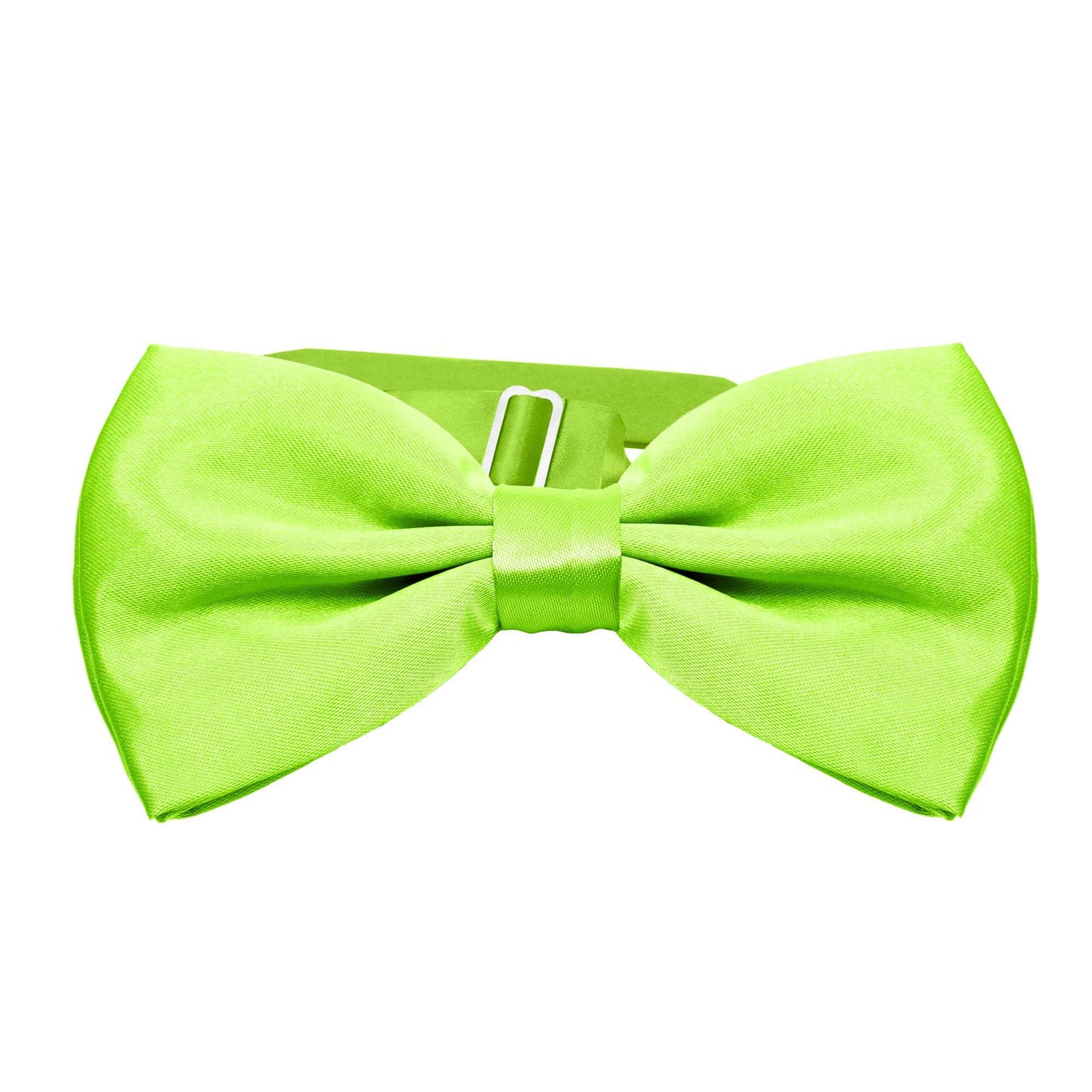 Pajarita Elegante para Hombre de color Verde Lima Diseño Unicolor con Cierre de Gancho Clip Ajustable, 12cm x 6cm, Celebraciones, Fiestas, Trabajo, Bodas y Eventos