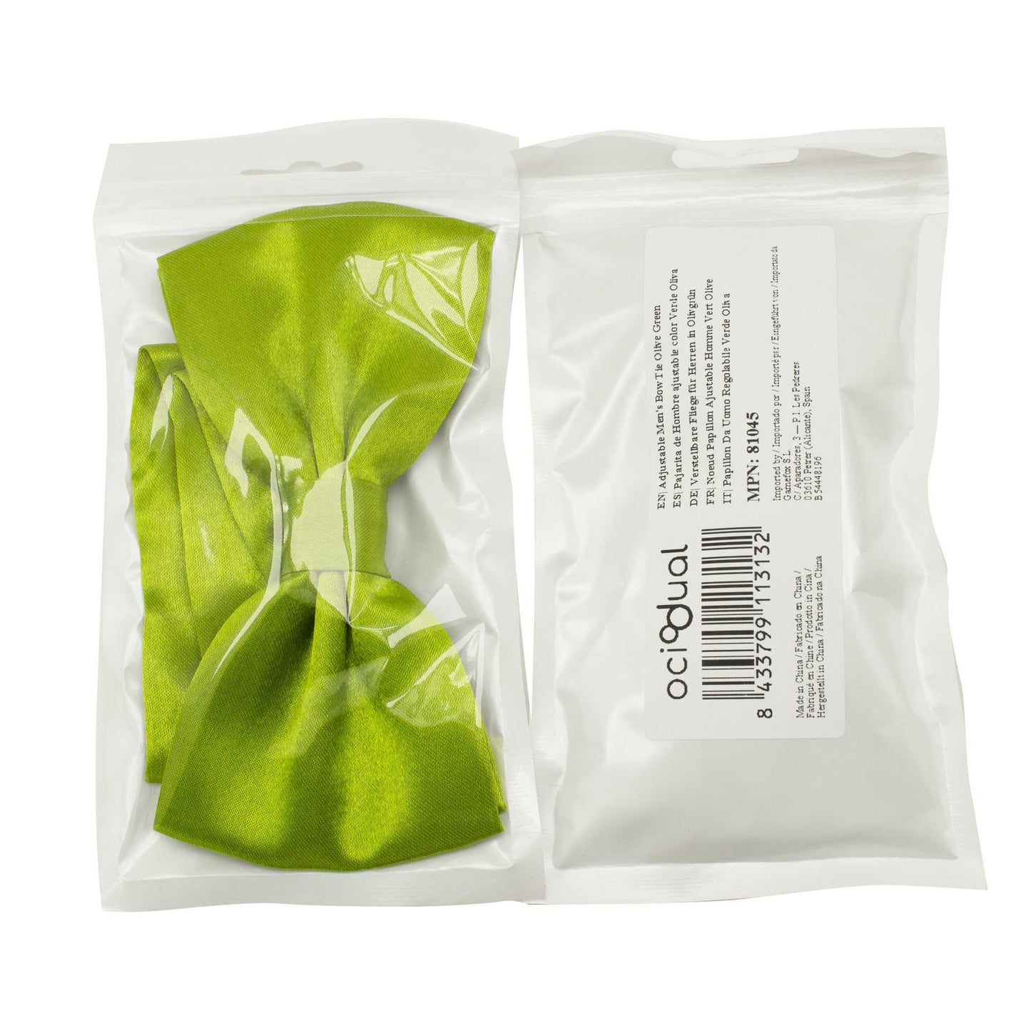 Pajarita Elegante para Hombre de color Verde Manzana Diseño Unicolor con Cierre de Gancho Clip Ajustable, 12cm x 6cm, Celebraciones, Fiestas, Trabajo, Bodas y Eventos