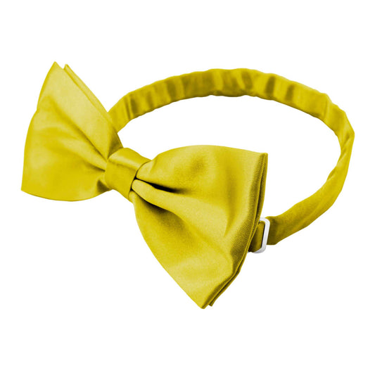 Pajarita Elegante para Hombre de color Ocre Dorado Diseño Unicolor con Cierre de Gancho Clip Ajustable, 12cm x 6cm, Celebraciones, Fiestas, Trabajo, Bodas y Eventos