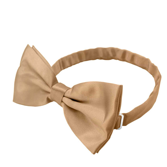 Pajarita Elegante para Hombre de color Ocre Diseño Unicolor con Cierre de Gancho Clip Ajustable, 12cm x 6cm, Celebraciones, Fiestas, Trabajo, Bodas y Eventos