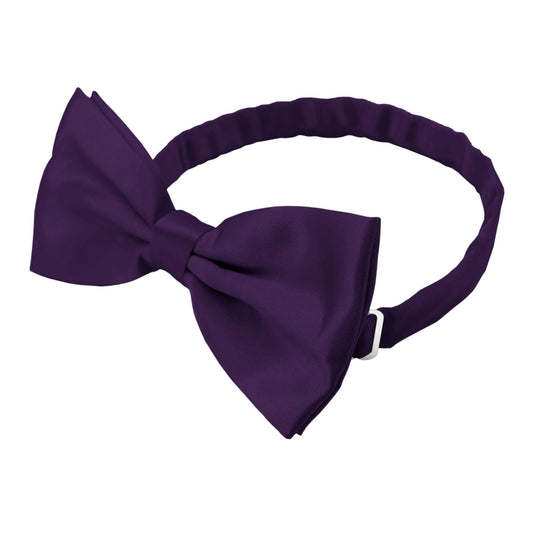 Pajarita Elegante para Hombre de color Berenjena Diseño Unicolor con Cierre de Gancho Clip Ajustable, 12cm x 6cm, Celebraciones, Fiestas, Trabajo, Bodas y Eventos