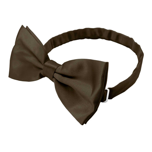 Pajarita Elegante para Hombre de color Marrón Oscuro Diseño Unicolor con Cierre de Gancho Clip Ajustable, 12cm x 6cm, Celebraciones, Fiestas, Trabajo, Bodas y Eventos