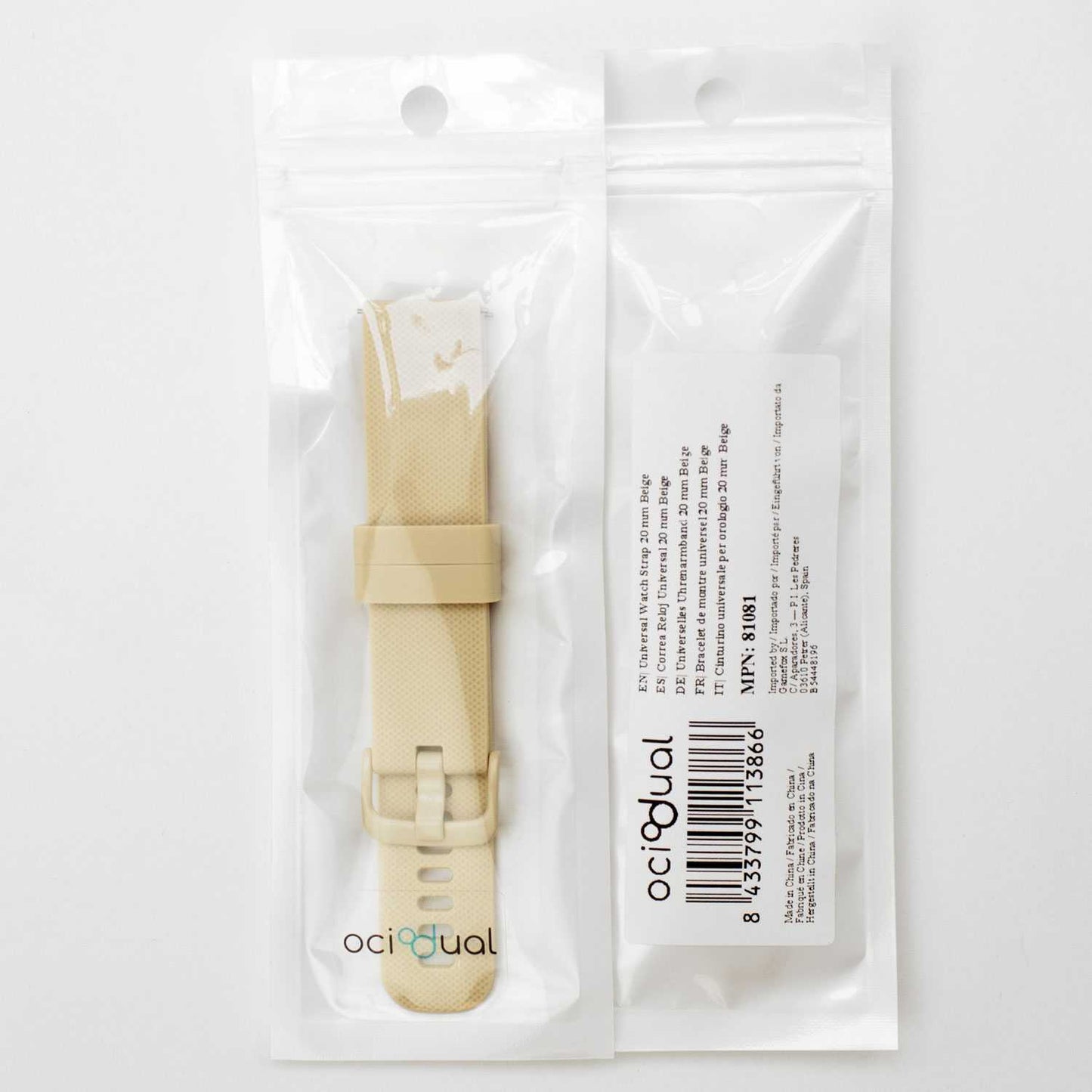 Correa Compatible con Amazfit GTS, Compatible con Forerunner 245-645, correa de 20mm color Beige, longitud: 92mm-120mm