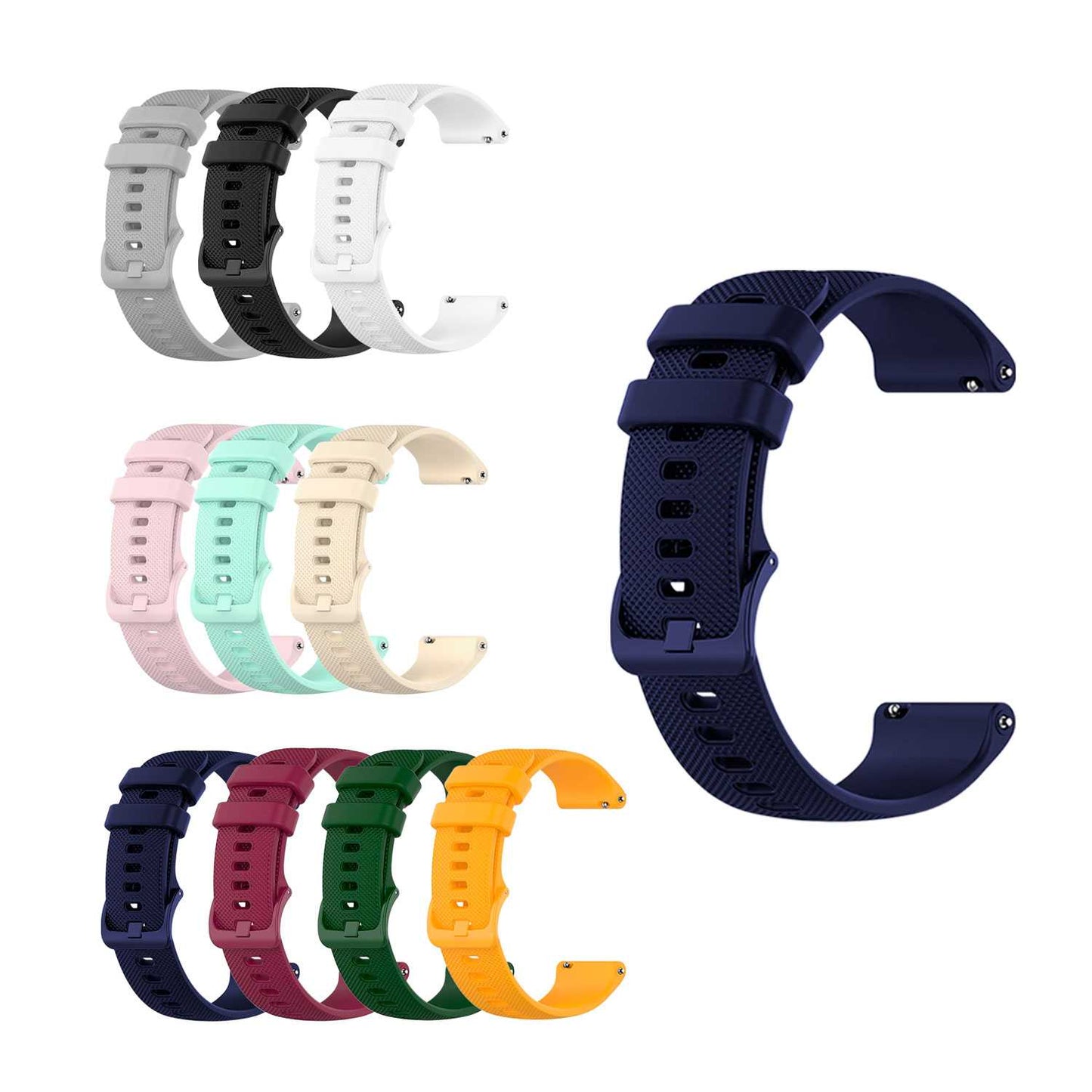 Correa Reloj de Silicona Color Azul de 22mm, Repuesto para Reloj Inteligente y Tradicional Universal, Liberación