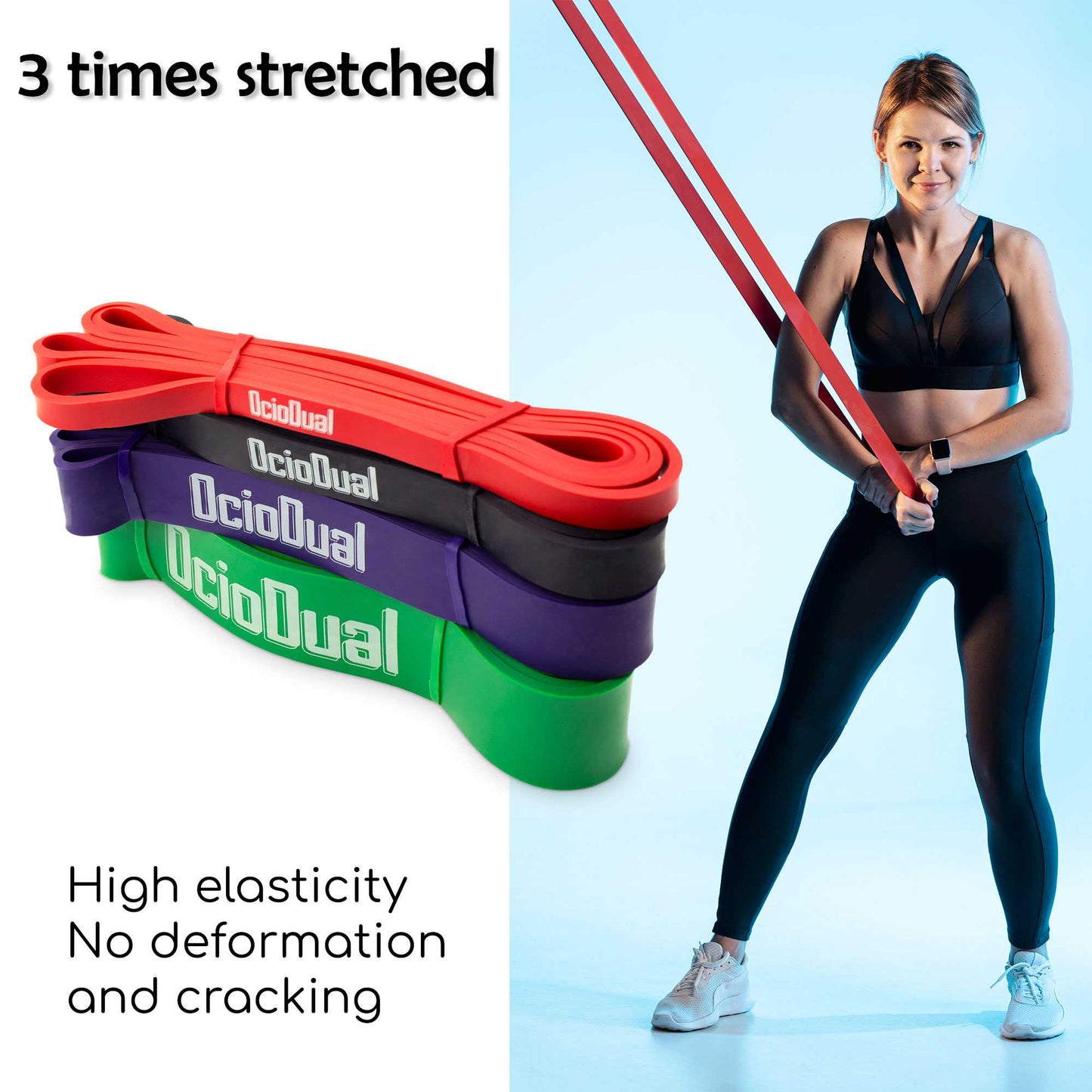 Juego de Bandas de Resistencia, Bandas de Dominadas, Pack 4x Bandas de Entrenamiento, Goma para Fitness Yoga, Fuerza, Ejercicio,