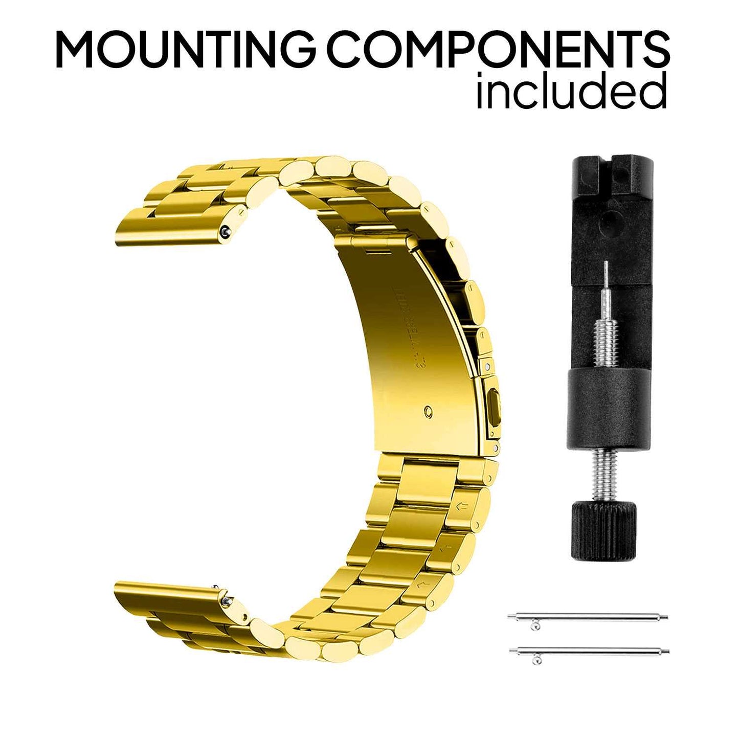Correa Reloj Correa Metálica Acero Inoxidable Color Oro 22mm Correa Reloj Inteligente Reloj Hombre Smartwatch Mujer