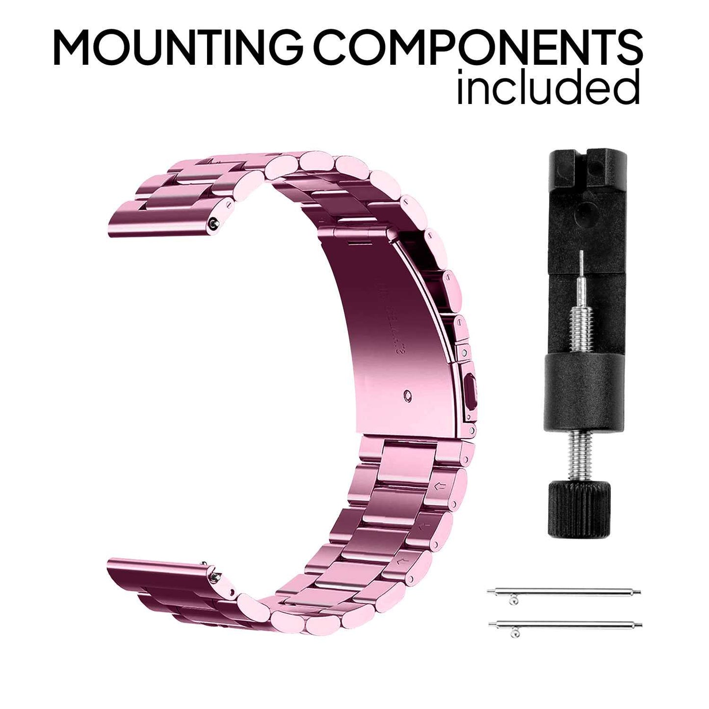 Correa Reloj Correa Metálica Acero Inoxidable Color Rosa 22mm Correa Reloj Inteligente Reloj Hombre Smartwatch Mujer