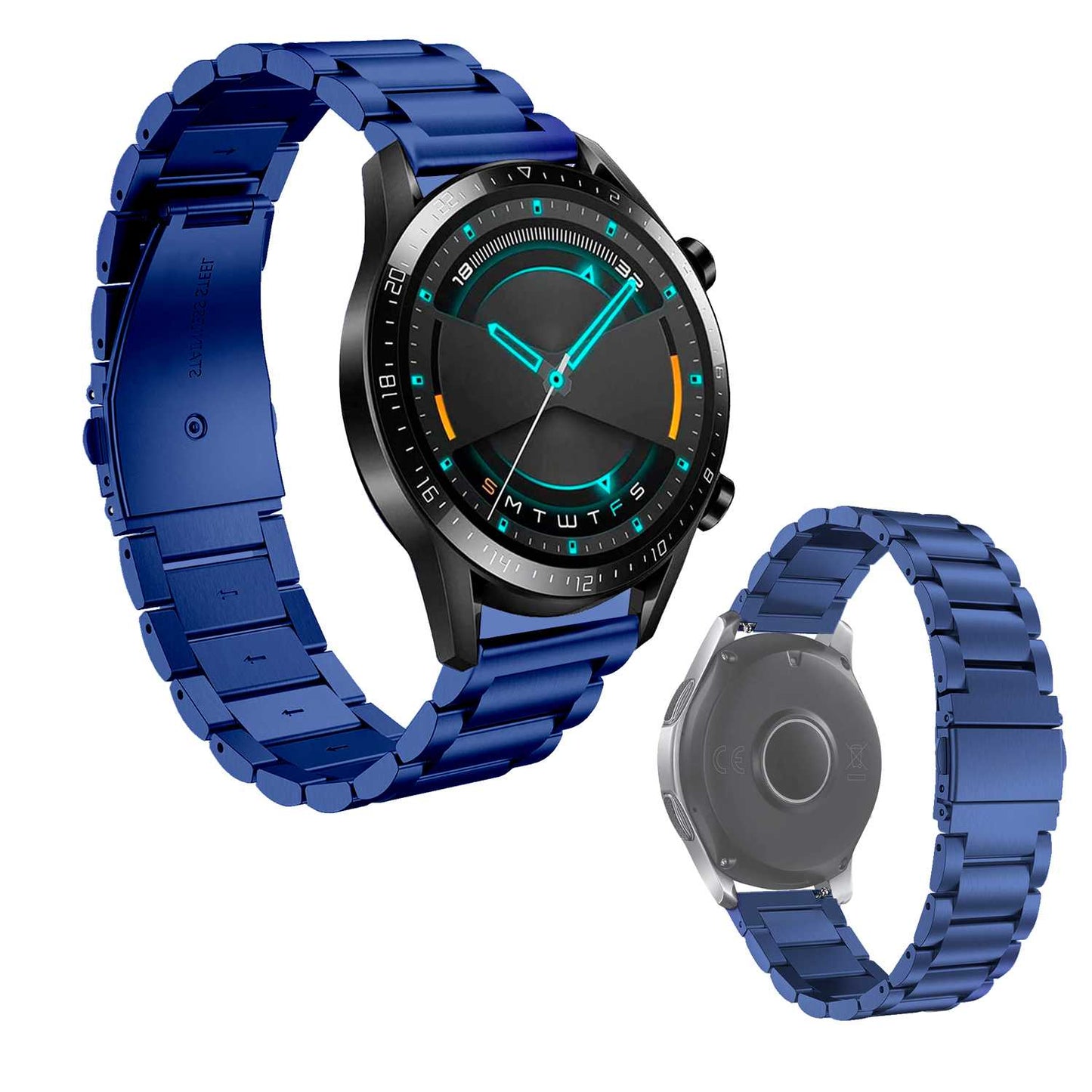 Correa Reloj Correa Metálica Acero Inoxidable Color Azul 20mm Correa Reloj Inteligente Reloj Hombre Smartwatch Mujer