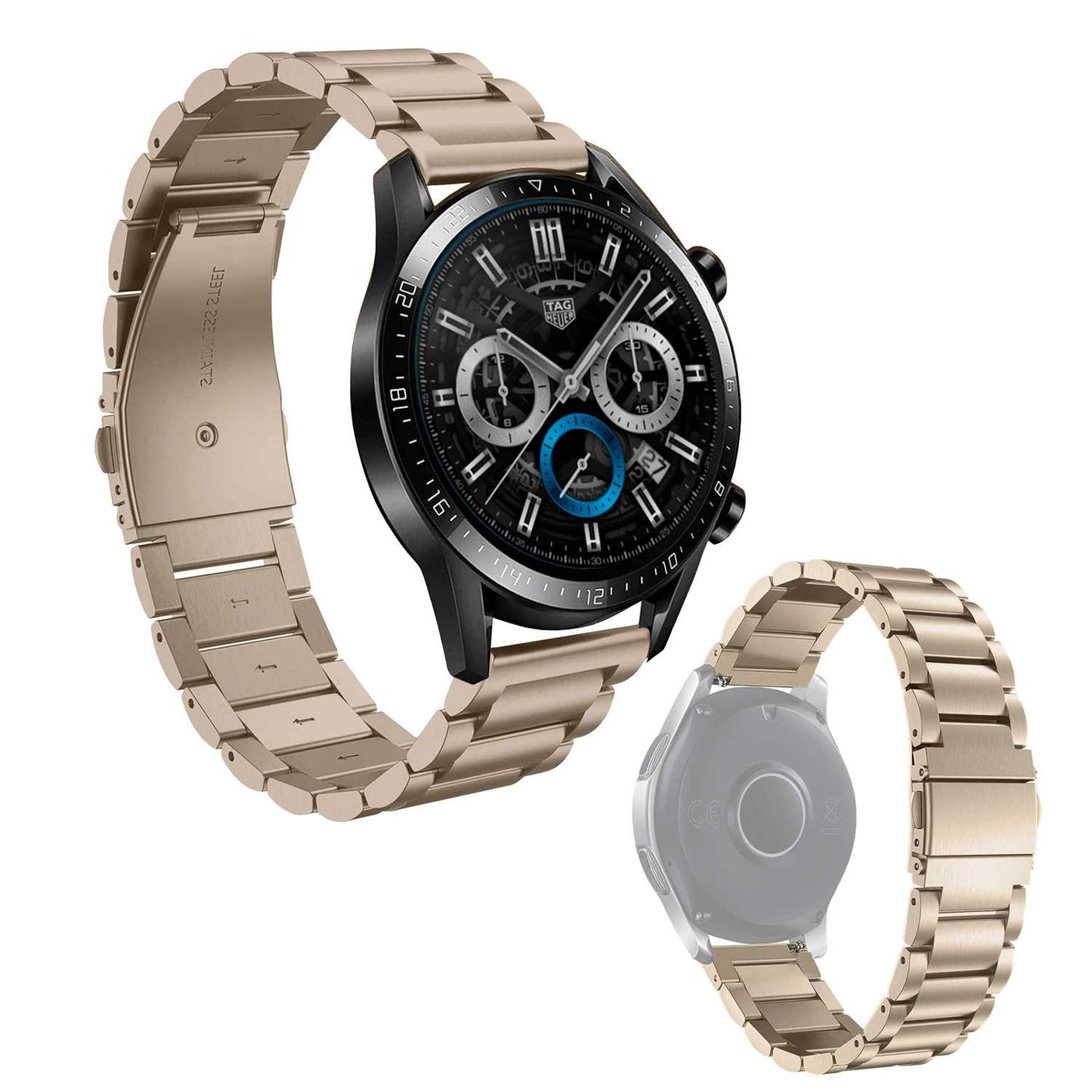 Correa Reloj Correa Metálica Acero Inoxidable Color Oro Blanco 20mm Correa Reloj Inteligente Reloj Hombre Smartwatch Mujer