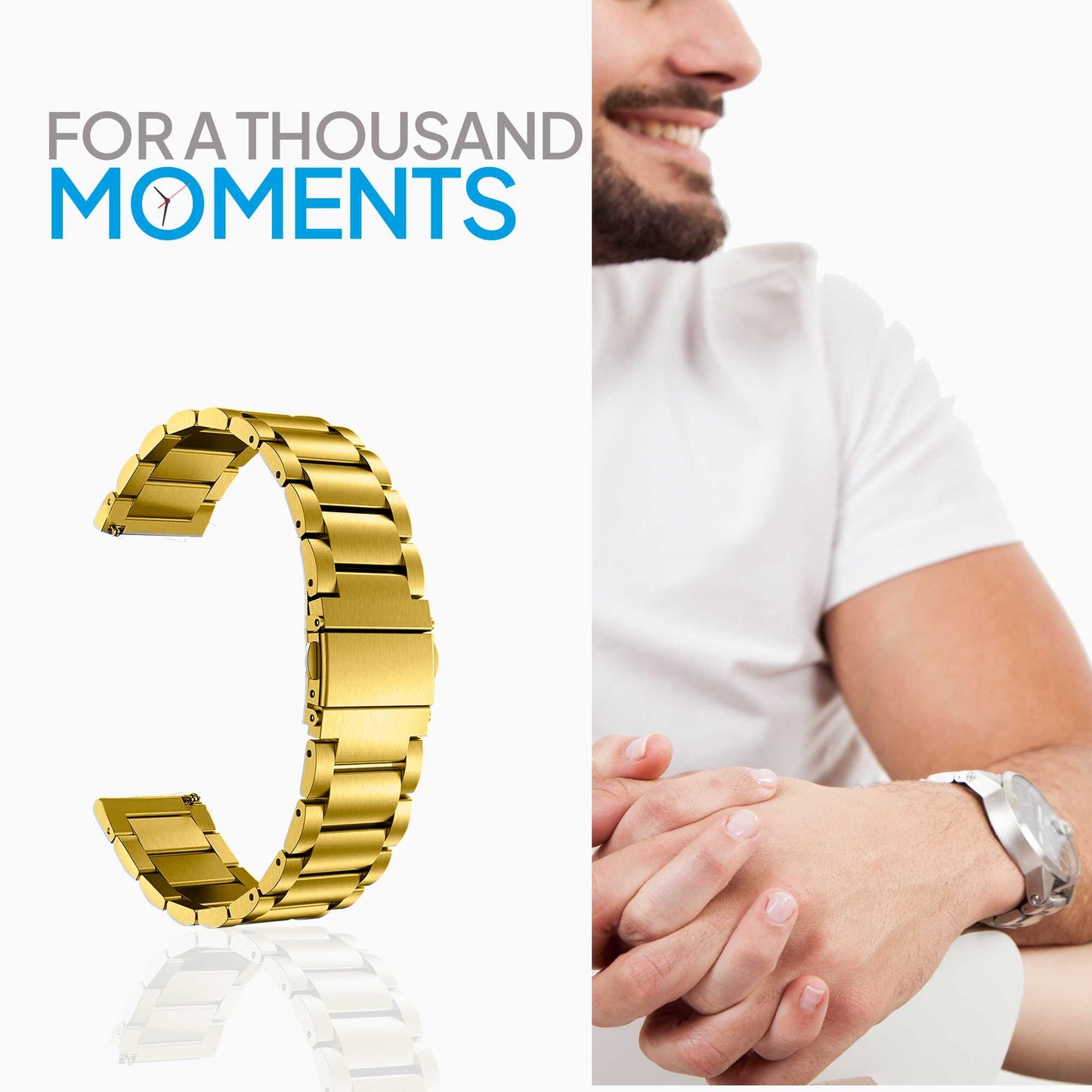Correa Reloj Correa Metálica Acero Inoxidable Color Oro 14mm Correa Reloj Inteligente Reloj Hombre Smartwatch Mujer