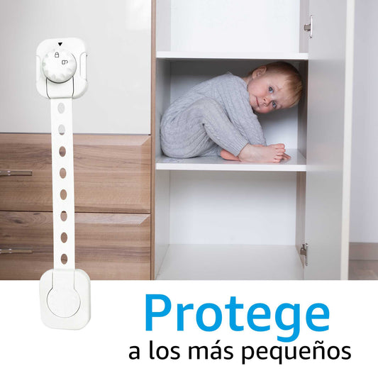 Pack de 6Pcs Cerraduras de Seguridad para Niños, Cierres para Armarios, Puertas, Ventanas, Neveras y Muebles